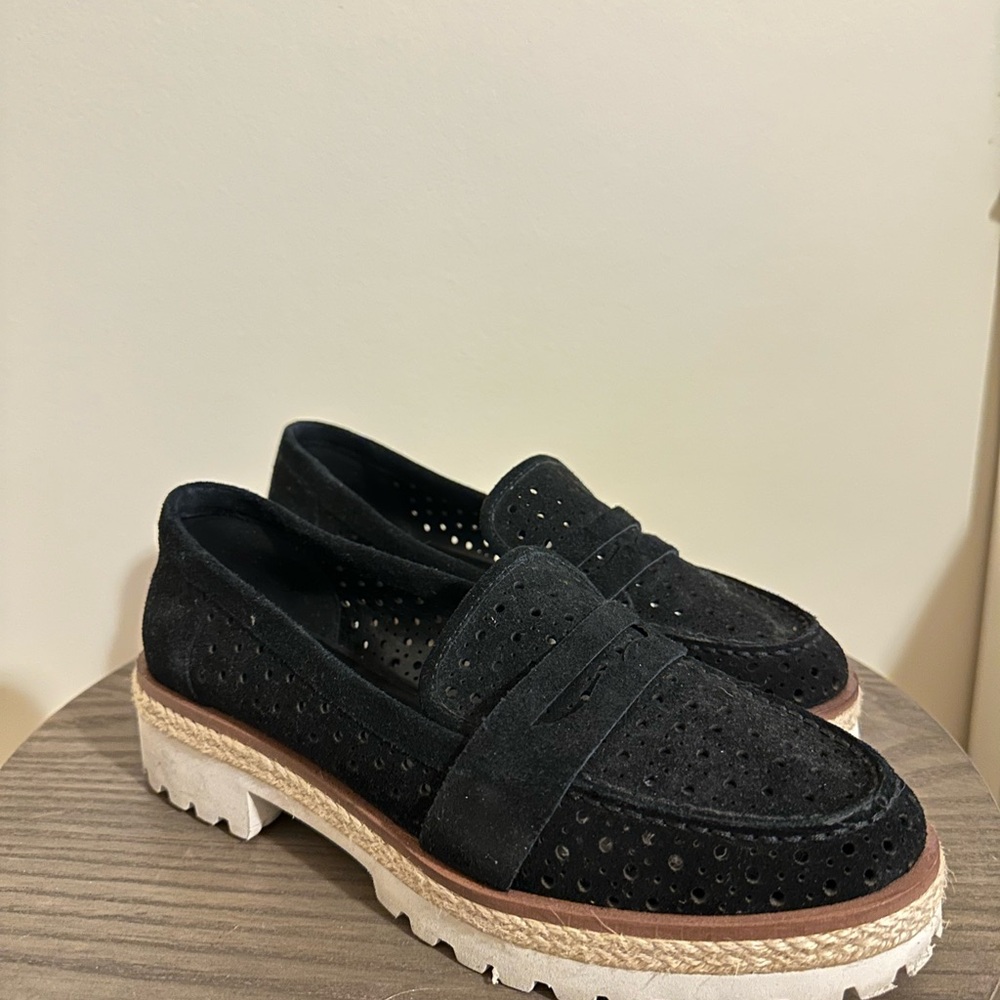 Black Sude Nine West Oxford Shoes